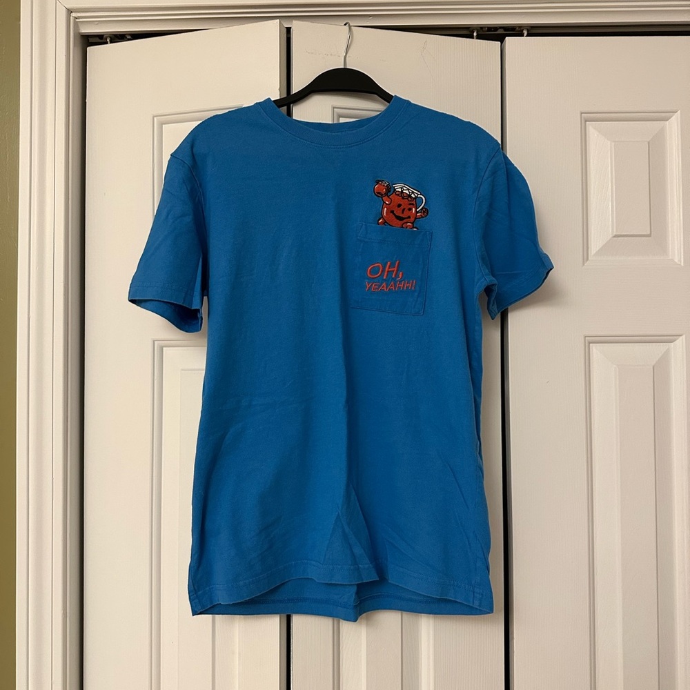 (XS) Mens Kool-Aid Man Embroidered Pock T Shirt OH YEAH